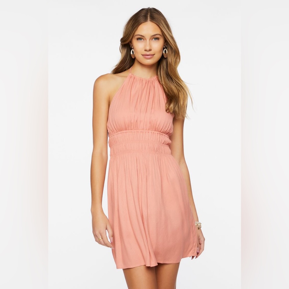 NWT Forever 21 Smocked Halter Mini Dress